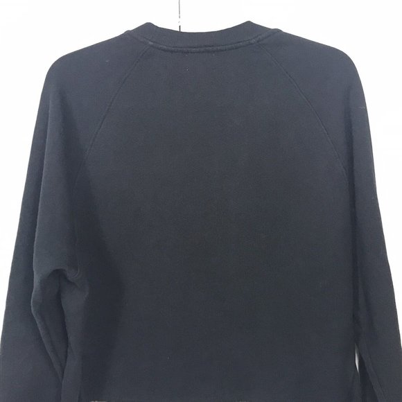 Sundry Womens Size 1 (US S) Leopard Heart Cropped Raw Hem Sweatshirt Black Cute - Picture 7 of 12